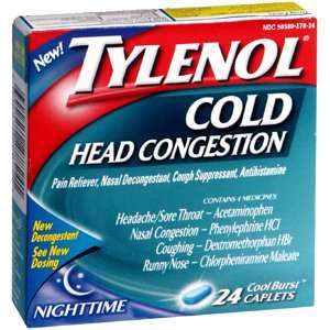  TYLENOL COLD HEAD CONG PM 24CP