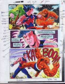 MARVEL COMIC BOOK COLOR GUIDE ART PAGE 8HULK/FANTASTIC FOUR THING vs 