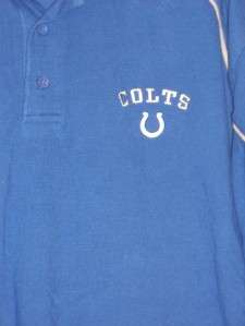 Mens NFL Indianapolis Colts Polo Short Sleeve Shirt XL  