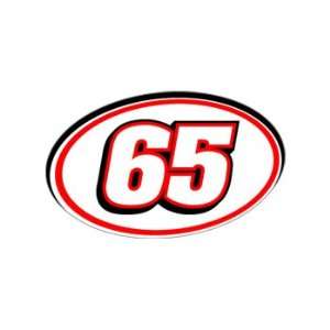    65 Number   Jersey Nascar Racing Window Bumper Sticker Automotive