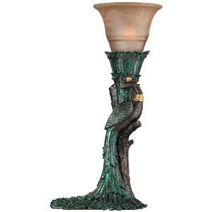  Alabaster Glass Peacock Console Lamp