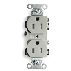  HUBBELL WIRING DEVICE KELLEMS BR15GRYTR Receptacle,Duplex 