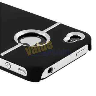   Case w/ Chrome Hole+PRIVACY FILM for Sprint Verizon AT&T iPhone 4 4S