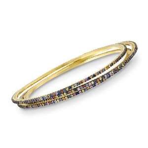   95 ct. t.w. Multicolored Sapphire Bangle Bracelet In Vermeil Jewelry