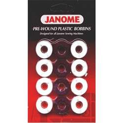 12 pre wound plastic bobbins. Designed for all Janome Sewing Machines.