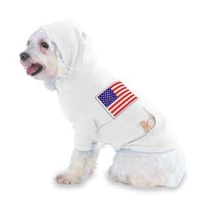 AMERICAN / USA FLAG Hooded (Hoody) T Shirt with pocket for your Dog or 