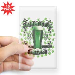Sticker Clear (Rectangle 10Pk) Shamrock Pub Luck of the Irish 1759 St 
