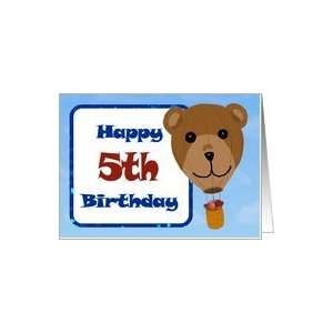    Happy 5th Birthday   Teddy Bear Hot Air Balloon Card Toys & Games