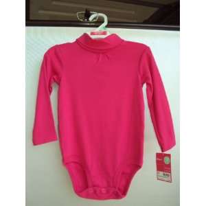   Girls Long sleeve Cotton Knit Turtleneck Bodysuit Pink 6 Months Baby
