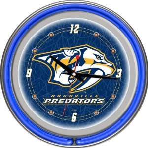  NHL Nashville Predators Neon Clock   14 inch Diameter 