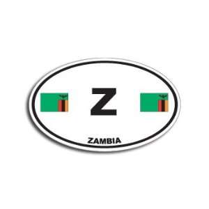 ZAMBIA Country Auto Oval Flag   Window Bumper Sticker