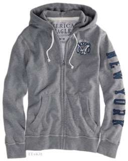 American Eagle AE Mens Applique Zip Hoodie Jacket Sweatshirt NWT 