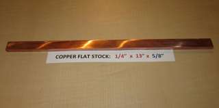 COPPER FLAT BAR STOCK ►1/4 x 5/8 x 13 ►Cu bus plate sheet 