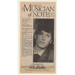  1981 Steve Winwood Musician of Note La Bella Strings Print 