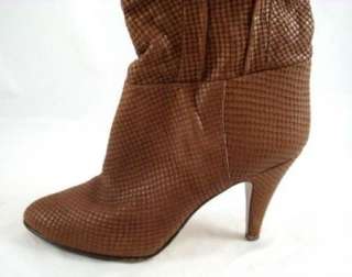   Nine West Womens Cognac Brown Caramel Slouch Boots Made in Brazil 8.5