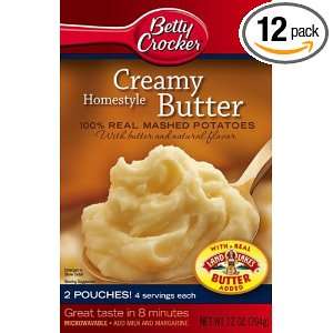 Betty Crocker Creamy Buttery Mashed Potatoes, 7.2 Ounce Boxes (Pack of 