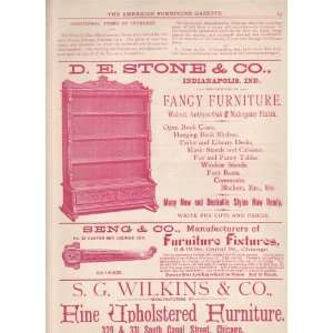 1888 D.E. Stone & Co. Fancy Furniture, Seng & Co. Furniture Fixtures 