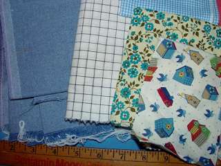 LOT OF SMALL COTTONS MOST ABOUT 1/4 YARD CHAMBRAY, GINGHAM FLORAL KY 