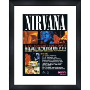  NIRVANA Live Tonight Sold out   Custom Framed Original Ad 