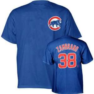  Mens Chicago Cubs #38 Carlos Zambrano Name and Number 