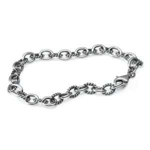  Zina Sterling Silver Textured Chain Bracelet, 7 Jewelry