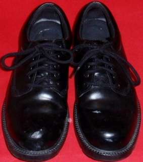 USED Mens SKECHERS WORK SCHOLARS Black Leather Oxford Shoes 9.5 