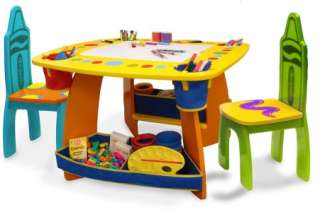 NEW CRAYOLA CHILDRENS KIDS DRY ERASE CHALKBOARD TABLE & CHAIRS 