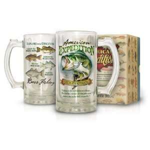  Bass Fishing Glass Beer Mug by American Expedition 