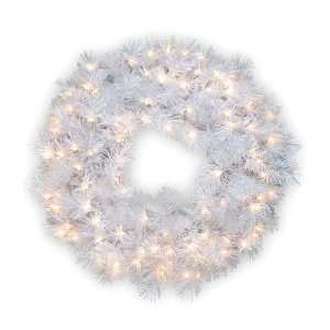    30 Pre Lit Wispy Willow Grande White Wreath