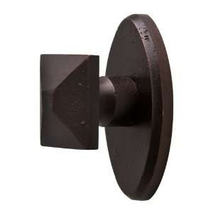  1 Solid Bronze Square Knob with 2 Oval Base Plate 