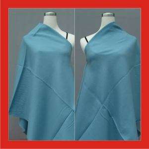 4Ply Pashmina Solid Sky Blue Scarf Shawl Wrap a814  