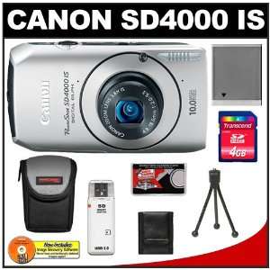  Canon PowerShot SD4000 IS Digital Elph Camera (Silver 