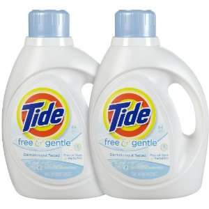  Tide Free & Gentle 2x Concentrated Liquid Detergent, 100 