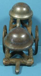1880S CAST IRON 2 HEADED AFRICAN AMERICAN BLACK GONG BELL TOY T44 