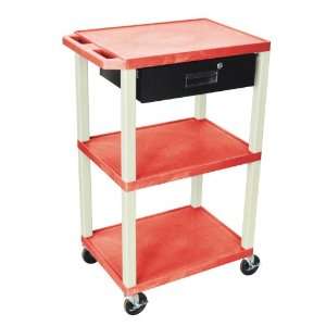  H. Wilson Multipurpose Utility Cart With Drawer Red and 