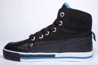 NEW MENS SHMACK CROWBAR BLACK ROYAL BLUE HIGH TOP SNEAKERS SHOES SIZE 