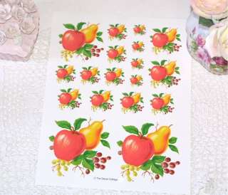 WOW shabby *VINTAGE STYLE FRUIT APPLES DECALS* chic  