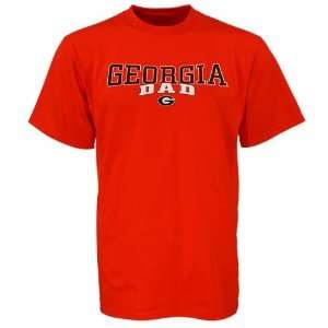  NCAA Georgia Bulldogs Red Team Dad T shirt Sports 
