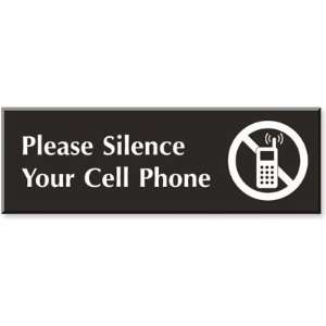  Please Silence Your Cell Phone Outdoor Engraved Sign, 12 