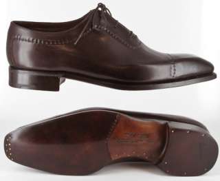New $3200 Santoni Dark Brown Shoes 10.5/8.5  