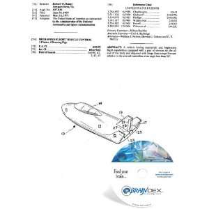  NEW Patent CD for HIGH SPEED FLIGHT VEHICLE CONTROL 