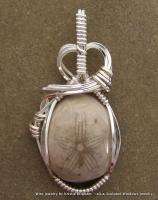 FOSSIL SAND DOLLAR Sterling Silver WIRE WRAP PENDANT  
