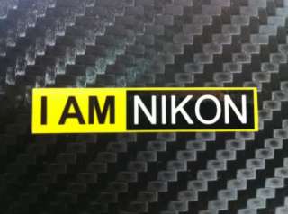   AM Nikon decal adhesive sticker lens Hood car camera 3 Black IAMNIKON