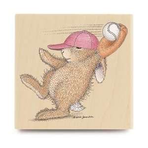  New   House Mouse Mounted Rubber Stamp   Great Catch by 