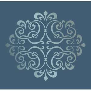  Large Wall Damask Faux Mural Design #1012, Stencil Size 12 