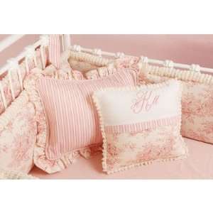  Doodlefish ToilePillowPink Toile Pink Monogram Pillow 