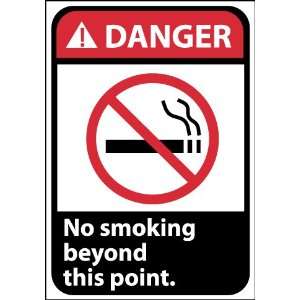 Danger, No Smoking Beyond This Point (W/Graphic), 14X10, .040 Aluminum 
