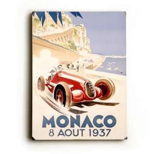   wood sign1937 Monaco Grand Prix F1 Race 9x12 solid