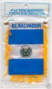 EL SALVADOR CAR FLAG MINI BANNER  