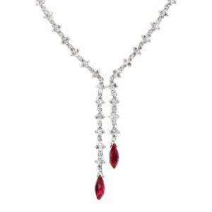  Sarias Lariat Necklace   Fake Ruby Jewelry